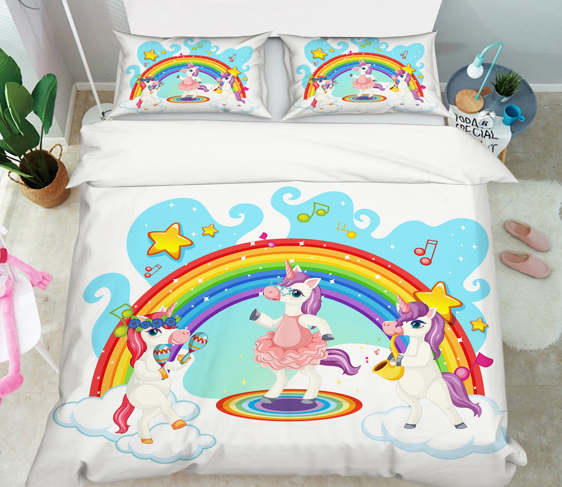 3D Rainbow 60212 Bed Pillowcases Quilt