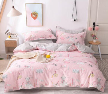 3D Pink Skirt Perfume 30182 Bed Pillowcases Quilt