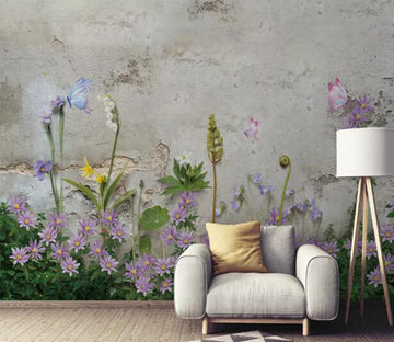 3D Purple Chrysanthemum WC586 Wall Murals