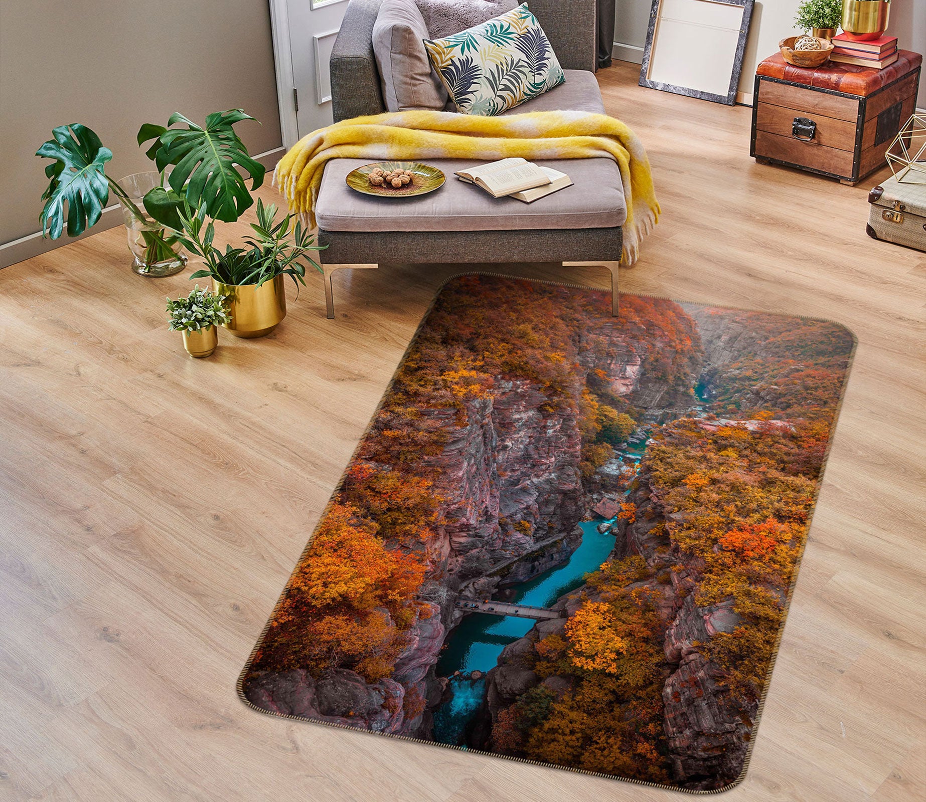 3D Mountains Rivers 27065 Non Slip Rug Mat