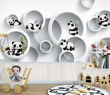3D Cute Panda 1689 Wall Murals