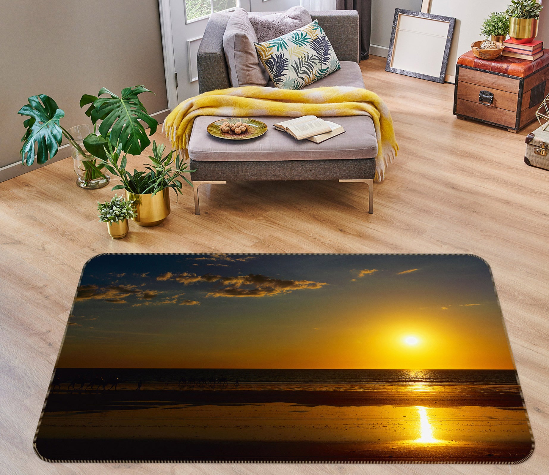 3D Sunset Glow 75273 Non Slip Rug Mat