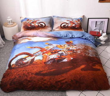 3D Mud Pit Motorcycle 5055 Bed Pillowcases Quilt