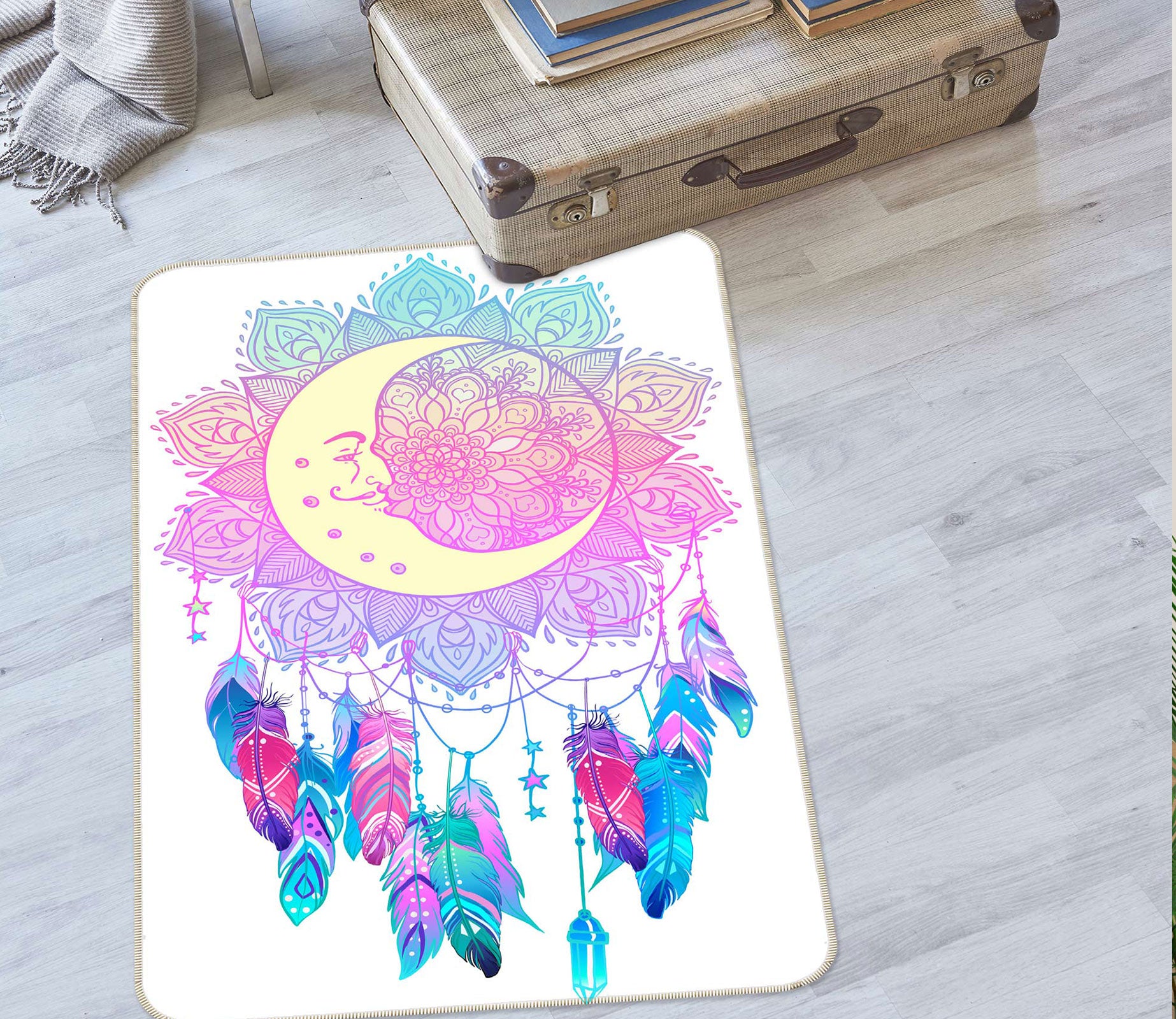 3D Moon Dream Catcher 37133 Non Slip Rug Mat