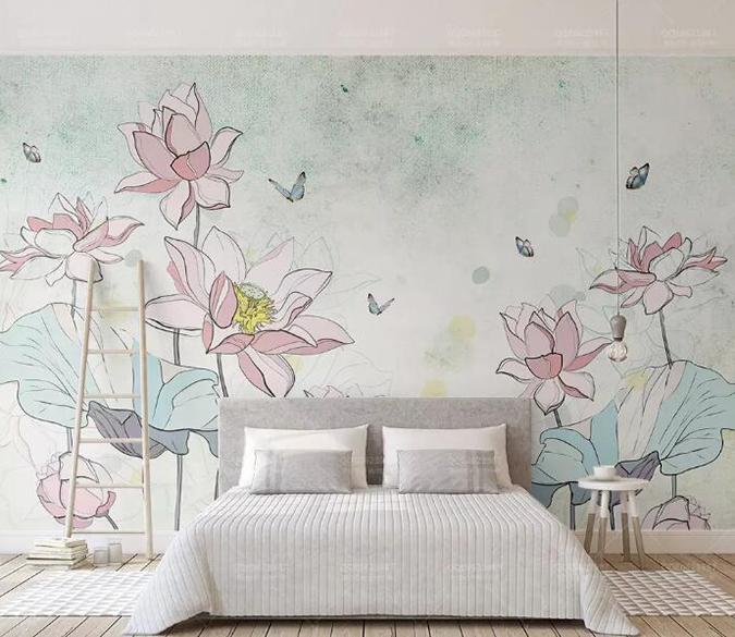 3D Lotus 929 Wall Murals Wallpaper AJ Wallpaper 2 