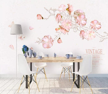3D Pink Flowers 1950 Wall Murals Wallpaper AJ Wallpaper 2 