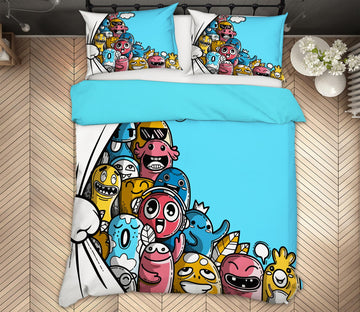3D Little Monsters 60026 Bed Pillowcases Quilt