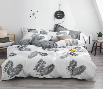 3D Feather 7053 Bed Pillowcases Quilt