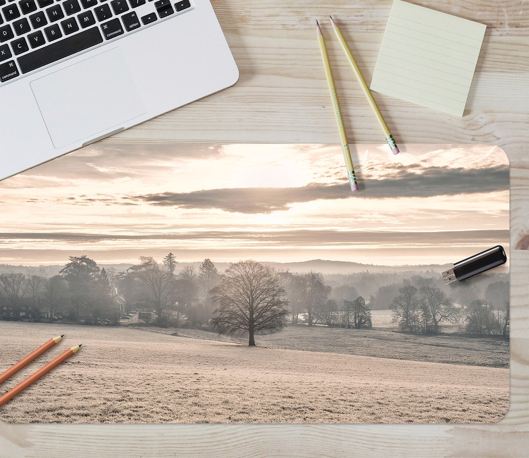 3D Hillside Trees 12461 Assaf Frank Desk Mat