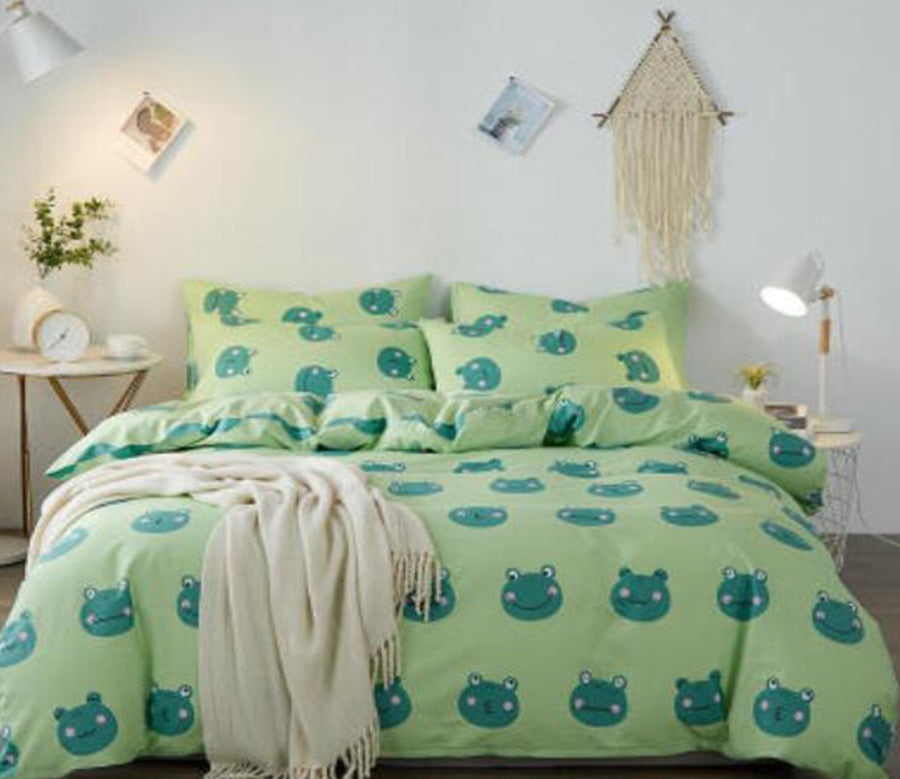 3D Green Frog 15068 Bed Pillowcases Quilt