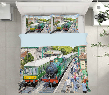 3D Corfe Castle Station 2015 Trevor Mitchell bedding Bed Pillowcases Quilt Quiet Covers AJ Creativity Home 