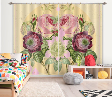 3D Bouquet 051 Showdeer Curtain Curtains Drapes Curtains AJ Creativity Home 
