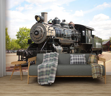 3D Vintage Train Head 178 Vehicle Wall Murals