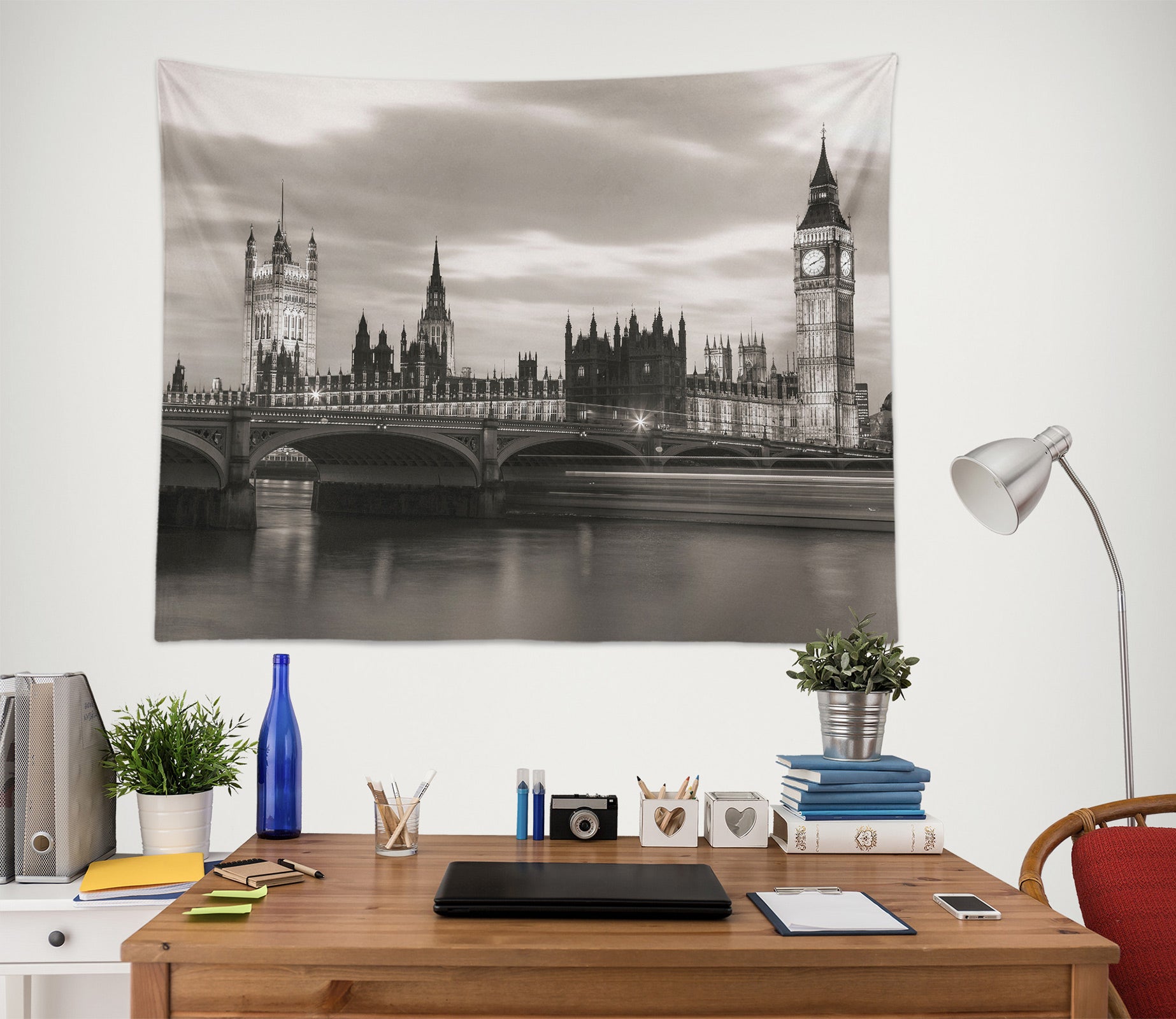 3D Grey Bridge Building 11687 Assaf Frank Tapestry Hanging Cloth Hang
