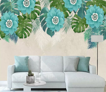 3D Green Flowers 2282 Wall Murals Wallpaper AJ Wallpaper 2 