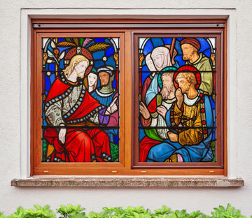 3D Courier Prayer 062 Window Film Print Sticker Cling Stained Glass UV Block