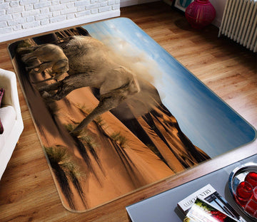 3D Desert Elephant574 Animal Non Slip Rug Mat Mat AJ Creativity Home 