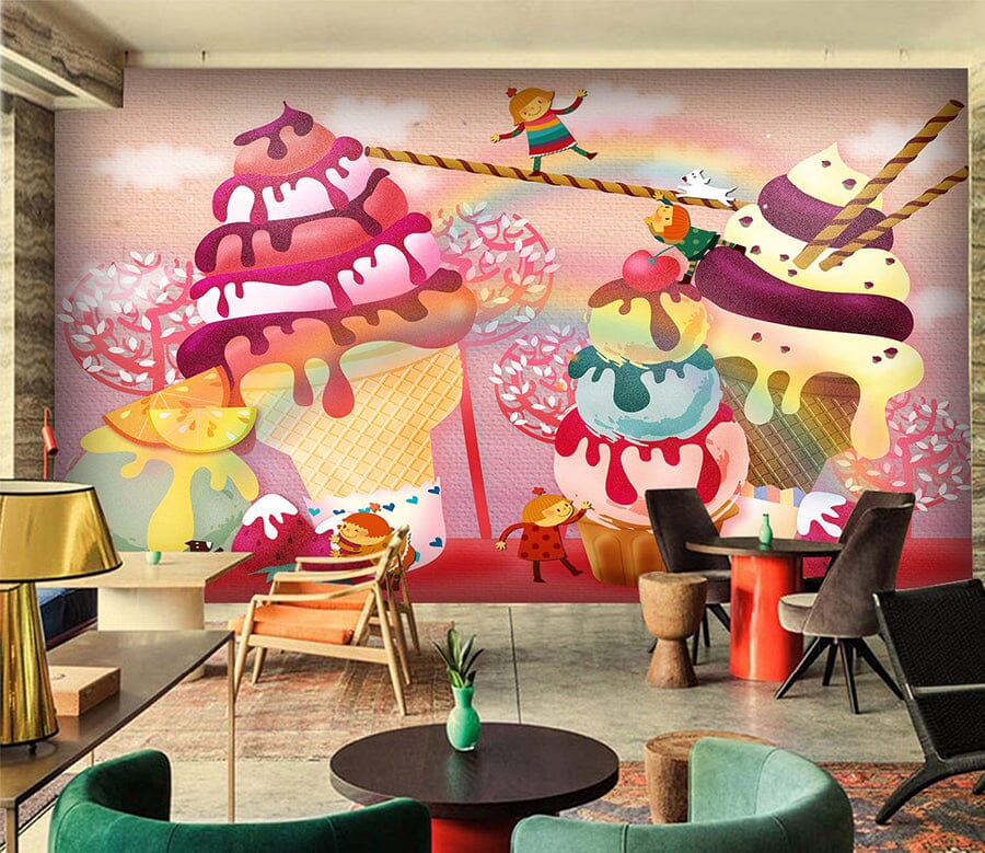 3D Ice Cream 1077 Wall Murals Wallpaper AJ Wallpaper 2 