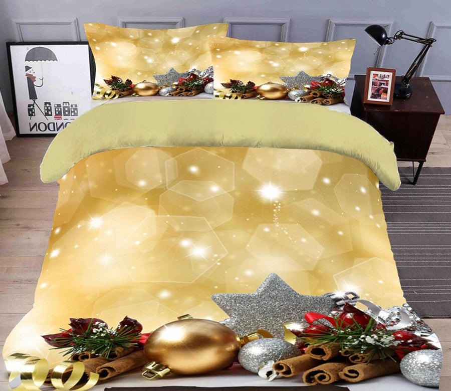 3D Pendant 45133 Christmas Quilt Duvet Cover Xmas Bed Pillowcases