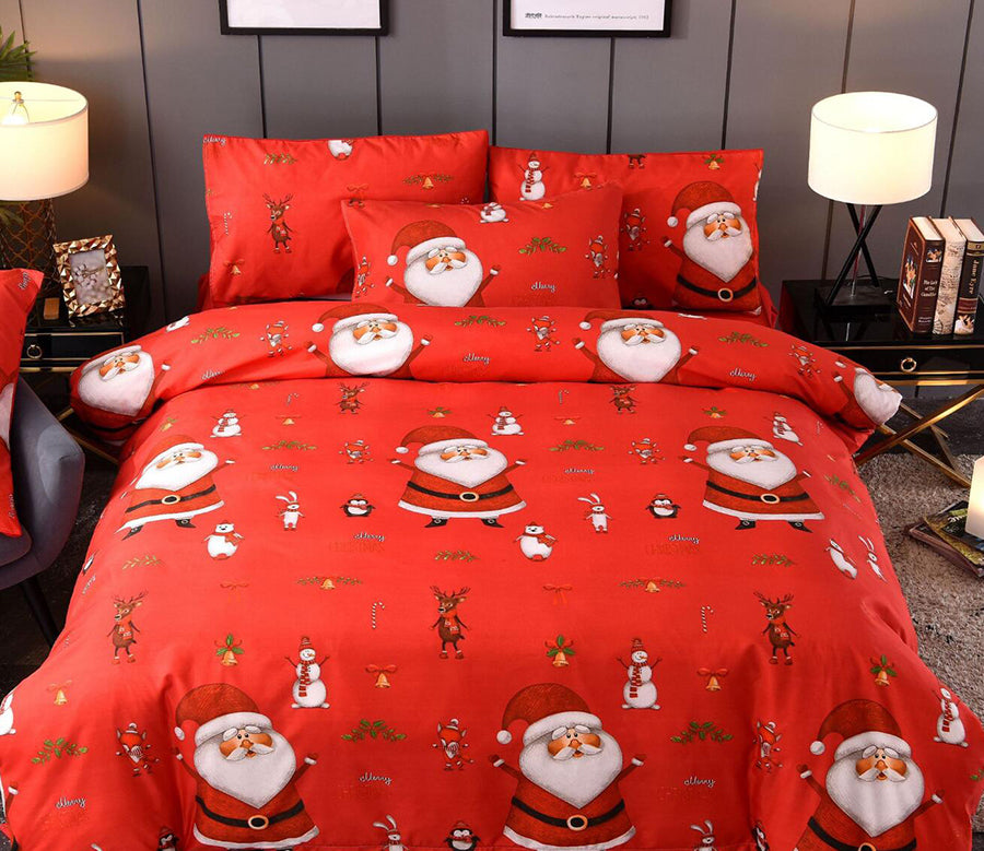 3D Red Santa Claus Pattern 45215 Christmas Quilt Duvet Cover Xmas Bed Pillowcases