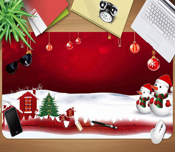 3D Snowman Ball Ornaments 010 Desk Mat Mat AJ Creativity Home 
