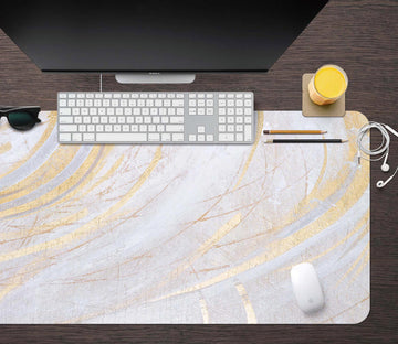 3D White Gold Marble 18008 Desk Mat