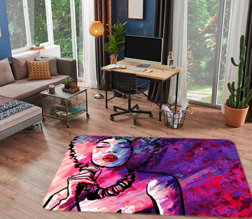 3D Fuchsia Beauty 77112 Non Slip Rug Mat