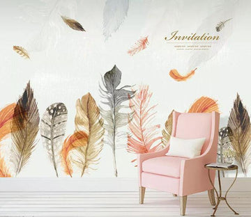 3D Colored Feather 021 Wall Murals Wallpaper AJ Wallpaper 2 