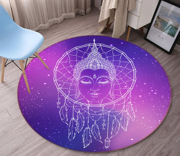 3D Buddha Dreamcatcher 29052 Round Non Slip Rug Mat