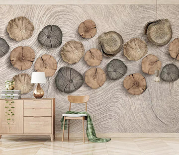 3D Wood Decoration WC411 Wall Murals