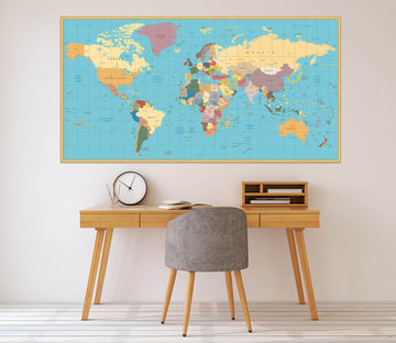 3D Color World Map 1078 Wall Sticker