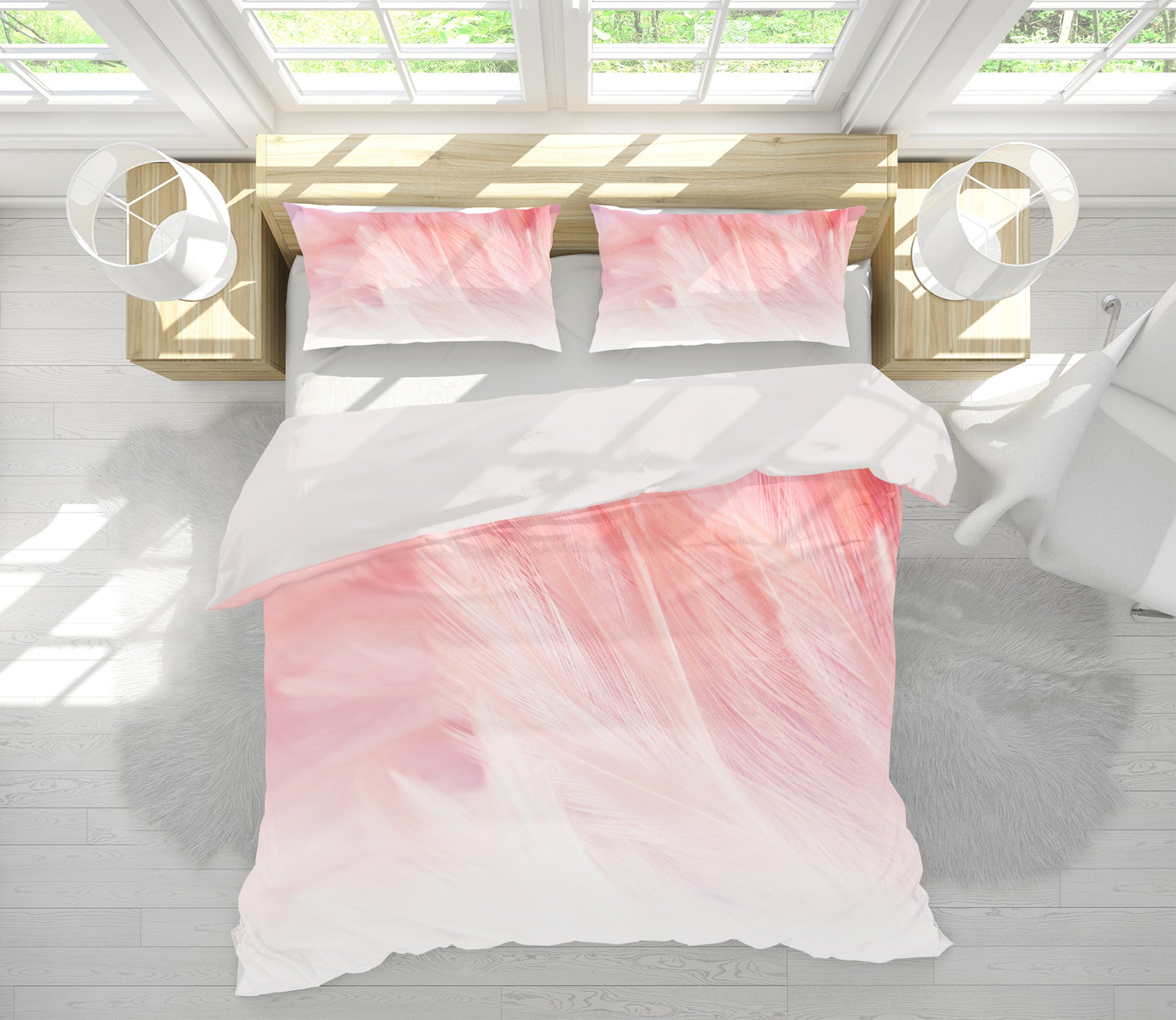3D Light Pink Pattern 60033 Bed Pillowcases Quilt