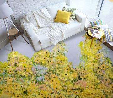 3D Yellow Floral Flowers Clump 9683 Allan P. Friedlander Floor Mural
