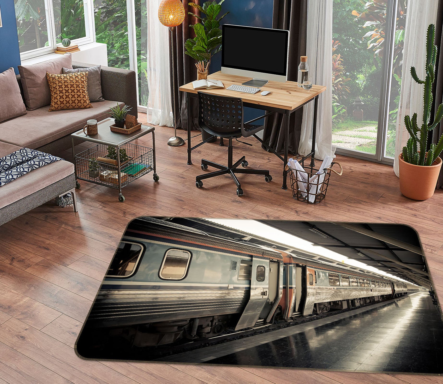 3D Railway Station 42101 Vehicle Non Slip Rug Mat