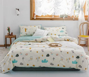 3D Little Mouse Grass 17070 Bed Pillowcases Quilt