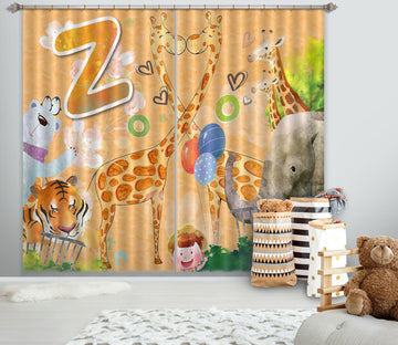 3D Cute Giraffe 728 Curtains Drapes Wallpaper AJ Wallpaper 