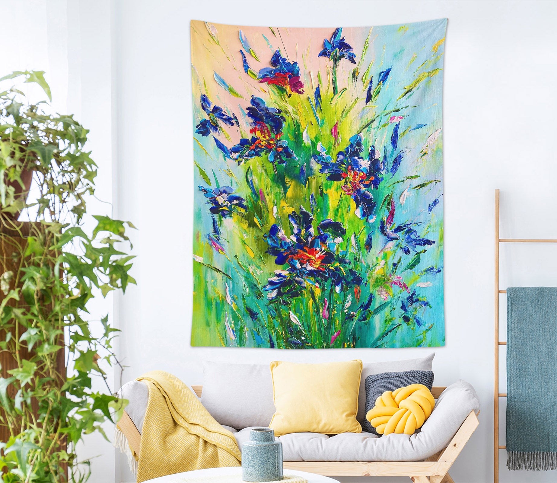 3D Blue Flower 3682 Skromova Marina Tapestry Hanging Cloth Hang