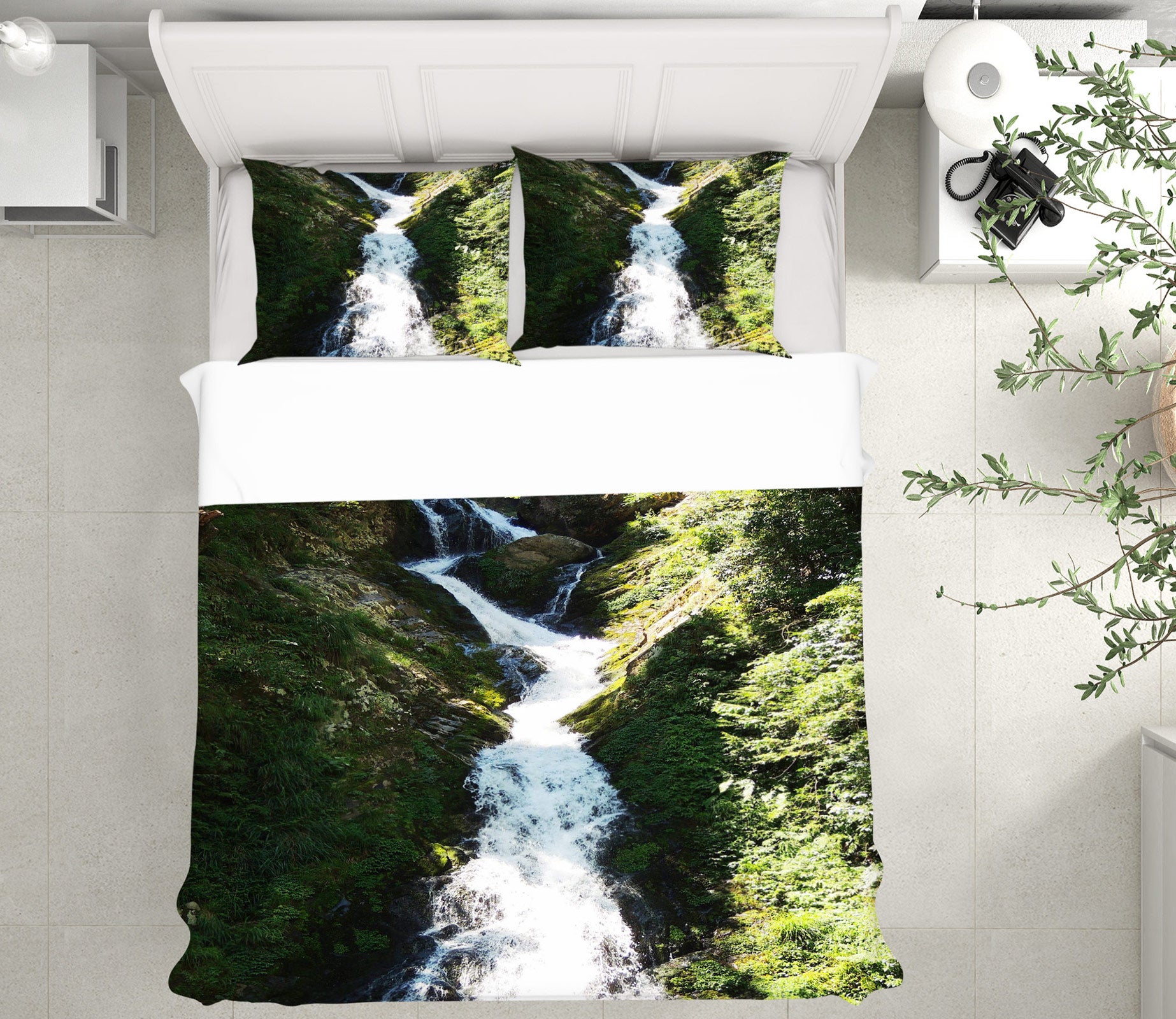 3D Mountain Running Water 16116 Bed Pillowcases Quilt