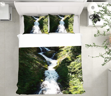 3D Mountain Running Water 16116 Bed Pillowcases Quilt