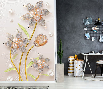 3D Pearl Flower 1860 Wall Murals Wallpaper AJ Wallpaper 2 