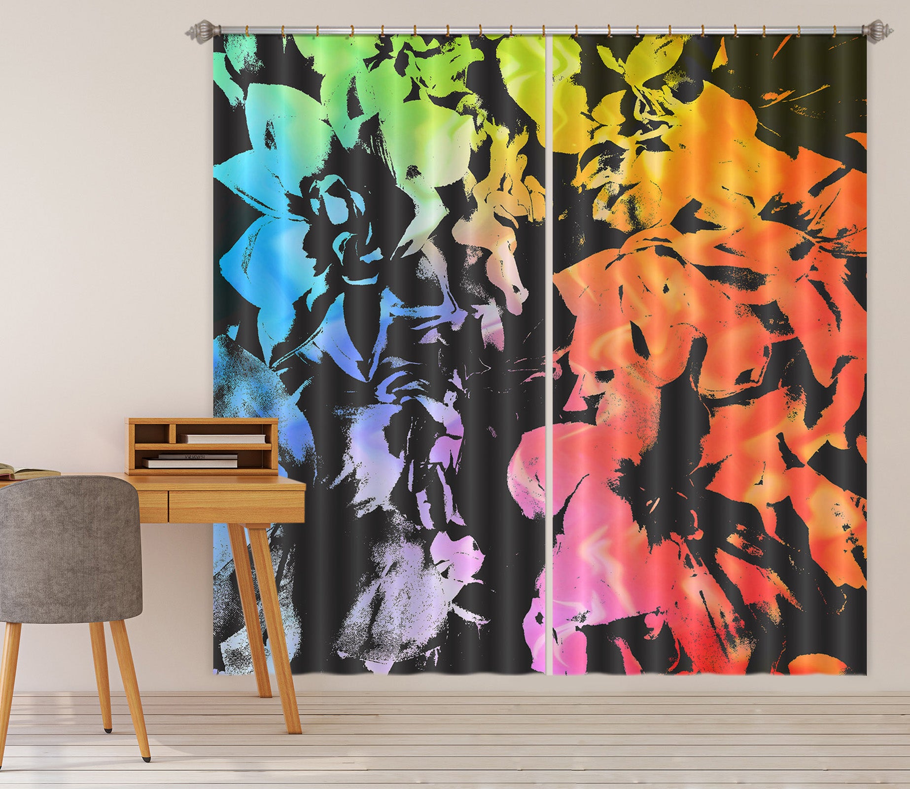 3D Colored Flower 19181 Shandra Smith Curtain Curtains Drapes