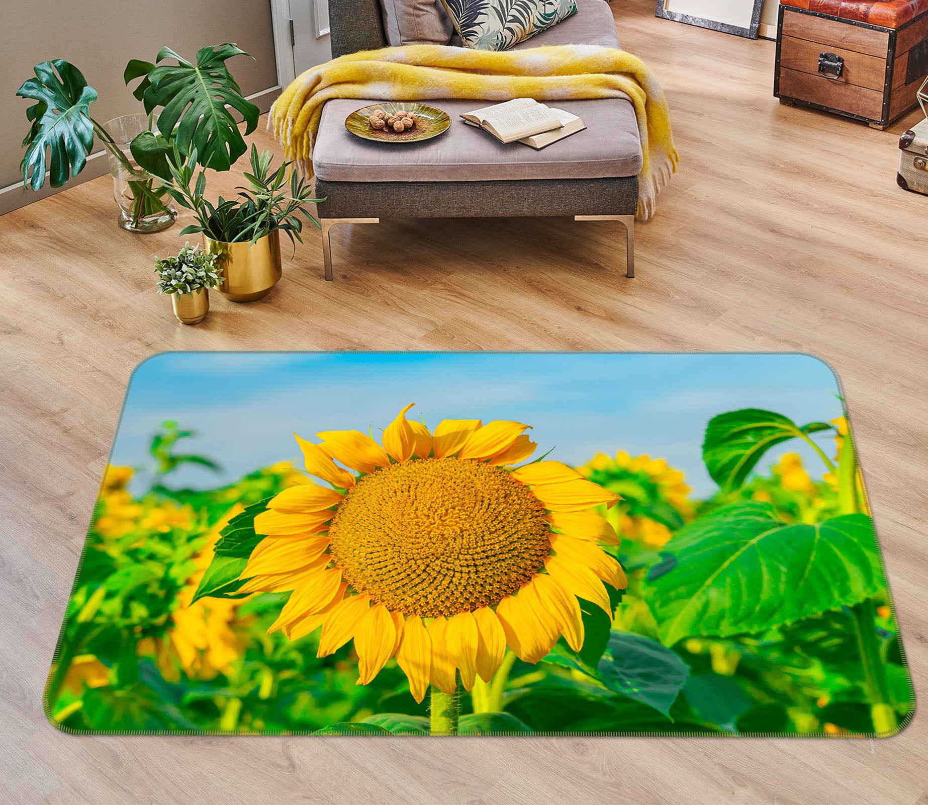 3D Sunflower 29168 Non Slip Rug Mat