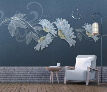 3D White Chrysanthemum 2913 Wall Murals