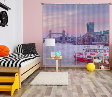 3D Sea Ship 6602 Assaf Frank Curtain Curtains Drapes