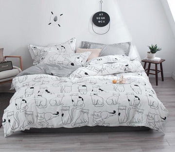 3D Many Line Cats 5143 Bed Pillowcases Quilt