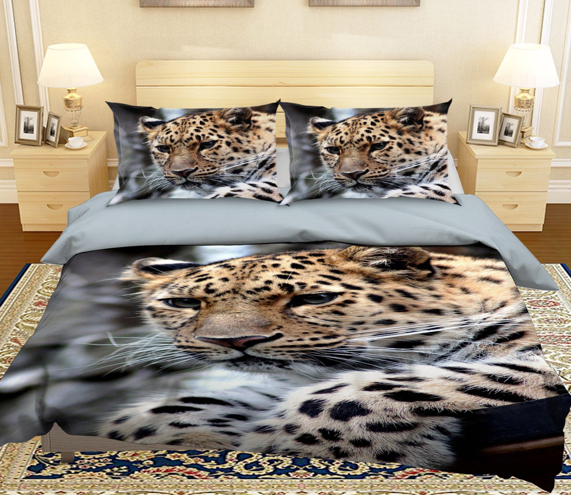 3D Leopard Animal 082 Bed Pillowcases Quilt