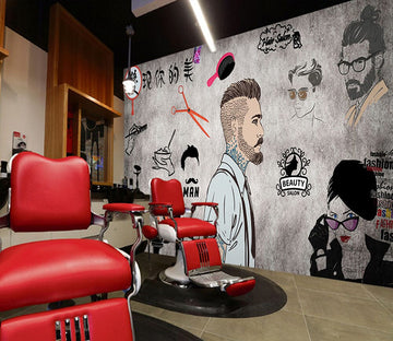 3D Fashion Style 1482 Barber Shop Wall Murals Wallpaper AJ Wallpaper 2 