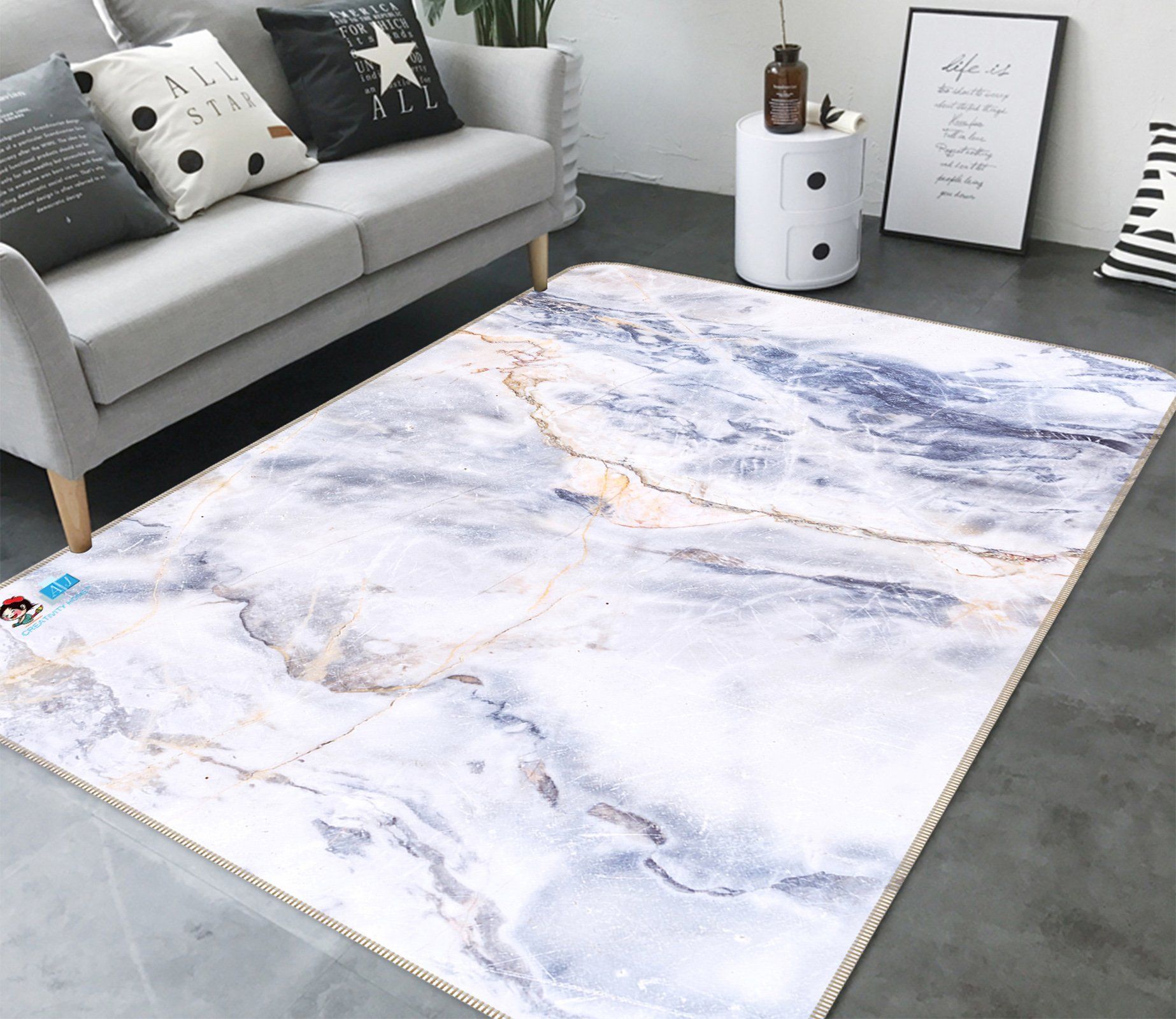 3D Marble 741 Non Slip Rug Mat Mat AJ Creativity Home 