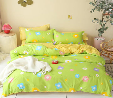 3D Grass Green Background Floret 12140 Bed Pillowcases Quilt
