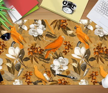 3D Brown Parrot Flower Branch 120221 Uta Naumann Desk Mat